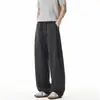 Pantalones casuales de pierna ancha a rayas estilo retro americano transfronterizos para hombre, nuevo estilo primavera y otoño, diseño holgado y adelgazante, elegantes pantalones de traje