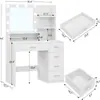 Tocador de Dormitorio Mesa de Maquillaje Minimalista Moderna Suministro Transfronterizo de Amazon Venta al por Mayor Tocador con Luz LED