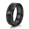 Anel de Arame Preto de Aço Titânio Personalizado Novo Transfronteiriço com Borda Diamantada Estilo Neutro Masculino Joia de Mão Europeia e Americana Banhado a Preto Anel de Dedo