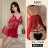 Lencería Sexy de Amistad Naranja, Camisón Sexy de Encaje Tentación, Ropa de Dormir Transparente Atrevida de Talla Grande con Abertura en la Entrepierna, No Necesita Quitarse Uniforme A806