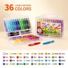 Crayons rotativos solúveis em água para crianças e estudantes, seguros, laváveis e fáceis de limpar, evitando mãos sujas