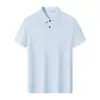 Polo 40S210G de algodão puro mercerizado, liso e brilhante, de manga curta, com gola e logo estampado, unissex, business casual