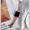 Pulseira de Corrente de Aço com Corrente de Jeans de Linha Única Adequada para Apple Watch 789 10ª Geração Pulseira de Corrente iWatch S11 Pulseira de Metal