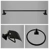 Comercio Exterior Transfronterizo Aleación de Zinc Negro Acero Inoxidable Juego de Accesorios para Baño Juego de Toallero Barra para Toallas Juego de Seis Piezas