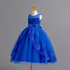 Vestido de Boda para Niña Vestido de Princesa Falda de Lentejuelas Vestido de Performance Fiesta Encaje Tridimensional Vestido Largo Vestido de Dama de Flor Boda