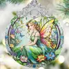 Enfeites de Natal em Vitral Transfronteiriços Enfeites Pendentes Decorações de Árvore de Natal Presentes para Amigos e Irmãs