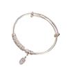Pulsera Xinxiangyun Paz y Alegría Cobre Blanco Plateado Pulsera Push-pull para Mujer Nuevo Chinoiserie Pulsera Sólida Mismo Estilo Douyin