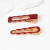 Grampo de cabelo Angkor Red Irregular Alloy Drop Glaze Hairpin Cabelo quebrado Grampo de cabelo Front Side Bangs Clipe Duckbill Par de grampos