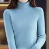Suéter de gola alta super bonito feminino outono e inverno novo estilo peça de baixo justa ao corpo mostra a silhueta fina malha grossa camisa base