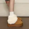 Botas de nieve peludas de invierno para mujer 2026 nuevas de suela gruesa antideslizantes forradas de felpa cálidas de felpa sin cordones de algodón