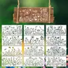 Conjunto Popular Transfronteiriço de 16 Peças de Stencils Florais e de Folhas para Pintura em Spray e Impressão DIY Infantil