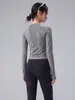 Cuello redondo manga raglán manga larga yoga para mujer transpirable agradable a la piel corte ajustado estiliza para Pilates fitness running deportes ropa de yoga mujer