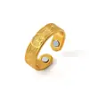 Anillo Magnético de Cobre Rojo Antiguo Más Vendido Transfronterizo con Patrón de Árbol de la Vida de Moda Vintage, Anillo Magnético para Hombres y Mujeres