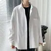 2021 Camisa de Manga Comprida de Outono Masculino Estilo Coreano Moda Outono Novo Estilo Camisa Ins Loose Cor Sólida Jaqueta Fina