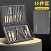 Set Transfronterizo Nuevo de 18 Piezas Cortauñas Oblicuo Tijeras Portátiles para Piel Muerta Set de Herramientas para Manicura Antisalpicaduras Pedicura