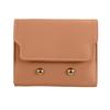 Cartera de mujer estilo coreano doble Liu Ding Cartera pequeña simple de PU de alta gama Cartera con hebilla triple para monedas