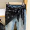 Bufanda Triángulo Flor de Anacardo Coreana Cortina de Trasero Accesorios en Capas para Mujer Cinturón de Jeans Cintura Bufanda de Seda Camisa a Juego para Viaje