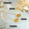Collar de perlas de agua dulce con colgante irregular de arte abstracto creativo europeo y americano para mujer, joyería de acero de titanio chapada en oro P912