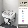 Lavabo de Pared para Uso Doméstico, Juego de Lavabo para Baño en Balcón, Soporte Triangular Simple de Cerámica para Apartamentos Pequeños