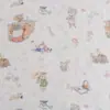 Tecido Crepe de Gaze de Algodão Estampado de Desenho Animado em Estoque Toalha de Banho para Bebê Toalha de Baba para Bebê Tecido Manta Atacado