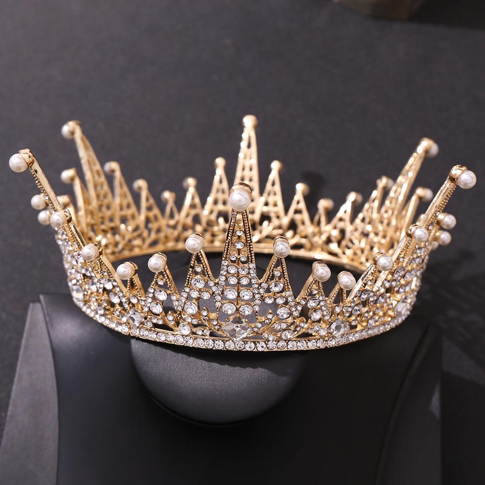 新娘圆形珍珠皇冠