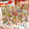 134.0 Pegatinas de Paisaje Serie de Año Nuevo Pegatinas de Escena Pegatinas de Escena Miniatura Grandes Pegatinas para Diario