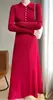 Vestido de Longitud Media para Mujer, Falda Larga de Punto para Base, Corte Ajustado, Solapa con Abrigo, Vestido Falda Larga para Mujer