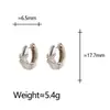 Diseño Simple y Personalizado, Pendientes Irregulares Geométricos en Forma de U Dorados con Cruces de Circonita para Mujer, Pendientes de Lujo Ligero y de Alta Gama