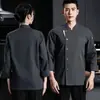 Ropa de Trabajo de Chef Elástica Nueva Manga Larga Otoño e Invierno Restaurante Panadería para Hombre y Mujer Manga Corta Ropa de Trabajo de Cocina