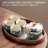 Taza de té con tapa de horno Ru Tetera individual de alta gama Tetera de mano Juego de té Tazón de té con tapa para una persona