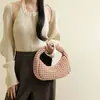 Explosiva Moda Nueva Primavera 2025 Todo Fósforo Nudo Molino Bolso Dumpling Moda Bolso Tejido Hecho a Mano Práctico para Llevar en la Mano