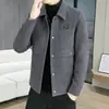 Estilo Otoño e Invierno Hombres de Gama Alta Versátil Casual Cálido Engrosado Lana Chaqueta Abrigo
