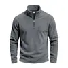 Sudadera con cremallera y cuello alto, cálida, de peso pesado, para hombre, deportiva, casual, holgada, versátil, de forro polar, para otoño e invierno, de Amazon europeo y americano