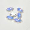 7x 15mm Moca Ojo de Caballo Cosido a Mano Diamante Garra de Cobre Borde Plateado Diamante DIY Ropa Zapato Bolsa Hebilla de Cristal Accesorios de Joyería