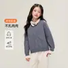 Suéter Infantil Princess Yuanyuan 2026 Novo Outono-Inverno, Tricô Grosso para Meninas, Top Simples de Renda Estilo Coreano