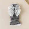 26 calcetines altos Lolita para niños y niñas, estilo ballet, moño lindo, calcetines blancos apilados, calentadores de piernas de otoño e invierno