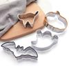 Páscoa Halloween aço inoxidável silicone borda biscoito molde coelho flor morcego borboleta abóbora assar ferramentas conjunto