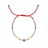 Estilo Ins Estilo Europeu e Americano Moda Olho de Hórus Contas de Vidro Colorido Pulseira de Contas Lisas Feminina 18K Cobre Dourado Pulseira de Corda Empilhável