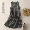Foto Real de Vestido Chaleco sin Mangas a Cuadros Retro para Mujer Verano Nuevo Falda de Cintura Alta Adelgazante de Longitud Media