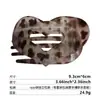 Pinza para el Cabello de Pato con Estampado de Leopardo Retro Corazón Clip Plano de Alta Gama para Mujer Parte Posterior de la Cabeza Placa Grande Abalone Pinza para el Cabello