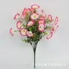 Flor artificial de gloria de la mañana de simulación de Amazon transfronteriza, 7 horquillas, flor de cuerno de eucalipto para decoración del hogar y exterior