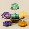 Adorno de Árbol de Cristal Árbol de la Vida de Cristal Natural con Base de Grava de Cristal Árbol de Yoga Decoración Creativa para el Hogar y la Oficina