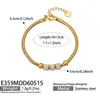 Pulseira de Contas Coração Novo em Aço Inoxidável Estilo Europeu e Americano com Zircônia Personalizada Incrustada e Banhada a Ouro 18K, Não Desbota