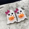 Pendientes de Halloween transfronterizos 2023, populares pendientes de calavera fantasma de calabaza de Amazon, pendientes, joyas divertidas