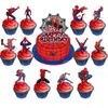 En Stock Decoraciones de Escena de Cumpleaños Temática de Spider-Man de Séptima Generación Suministros Decoraciones de Fiesta Set de Banderín Globo