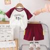 Terno de Verão para Meninos 2025 Nova Roupa Infantil e para Crianças Moda Bebê Verão Manga Curta Duas Peças Roupa Infantil Atacado Entrega