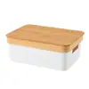 Venda direta da fábrica cesta de armazenamento caixa de armazenamento de plástico caixa de armazenamento de mesa empilhável organização de cozinha e banheiro estrutura de armazenamento atacado