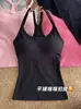 Camisola Deportiva Fresca Verde Claro para Mujer con Copas, Top sin Mangas Energético de Verano para Chica Hot que Ceñe la Cintura