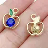 Bestseller transfronterizo DIY fruta esmalte aleación aleación de zinc rhinestone hueco manzana colgante pulsera pendientes collar accesorios de joyería