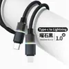 Nuevo Cable de Datos Trenzado de Carga Rápida de 100W con Luz de Colores, Cable de Carga Tipo C Doble, Adecuado para Teléfonos Móviles Apple y Huawei